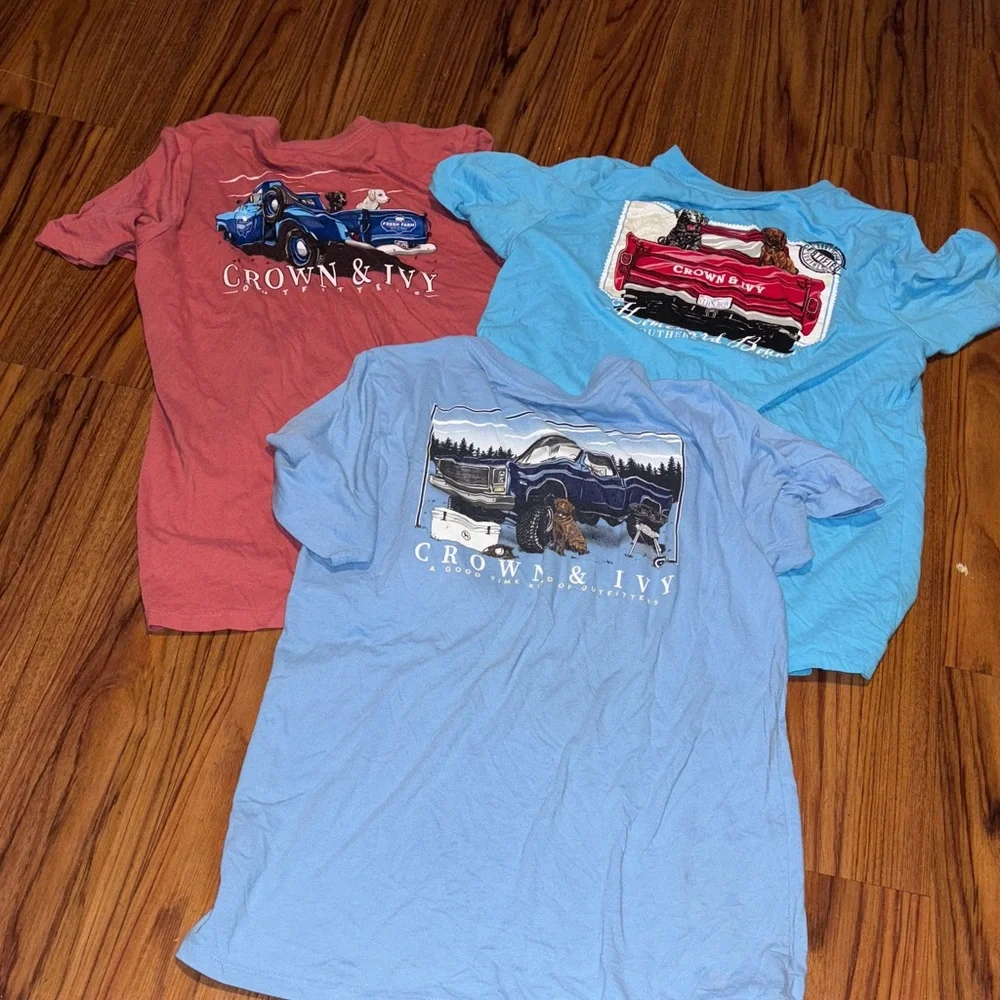 Crown & Ivy Kids Tees - Blue, Red, and Light Blue - Picture 1 of 1
